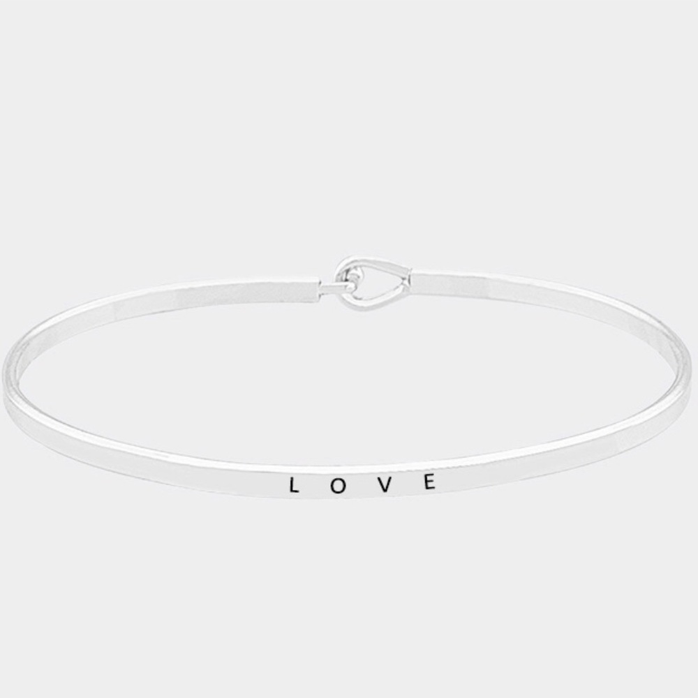 Love silver tone bracelet
